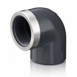 GIMV. 90&deg; elbow with solvent weld socket and BSP threaded female end. Diameter range d16*3/8 - 63*2
