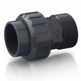BIRV. Муфта розбірна з ПВХ із зовнішньою різьбою. Ущільнення EPDM. Діапазон діаметрів d50*1 1/2"-63*2"