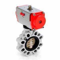 Butterfly valves PP-H with pneumatic actuated