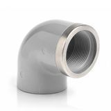 GIMC. 90&deg; elbow with solvent weld socket and BSP threaded female. Diameter range d16*3/8-63*2"