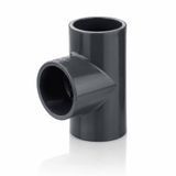TIV. 90&deg; Tee with solvent weld sockets. Diameter range d16-315