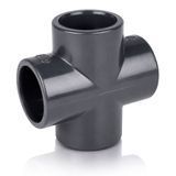 XIV. 90&deg; cross with solvent weld sockets. Diameter range d25-63