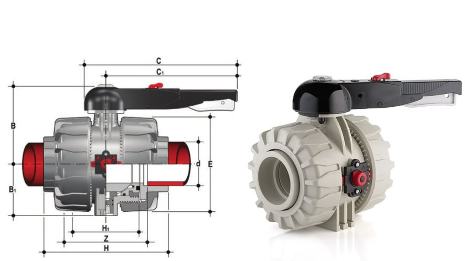 Габаритные размеры VKDIM PP-H d75-110 FIP